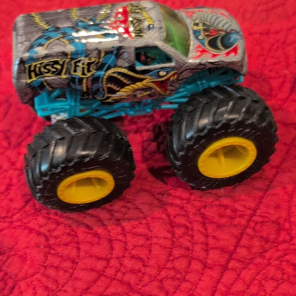 Monster Truck Toy with Blue and Yellow Wheels